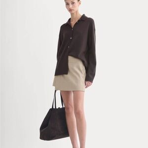 New Everlane Cashmere button up shirt xs dark chocolate